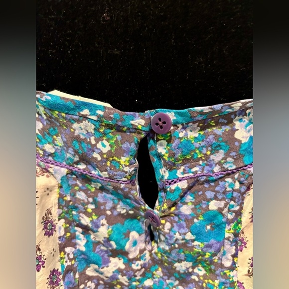 REBECCA TAYLOR Boho Silk Purple Floral Crochet Detail Sleeveless Tank Top 2 - Picture 6 of 9